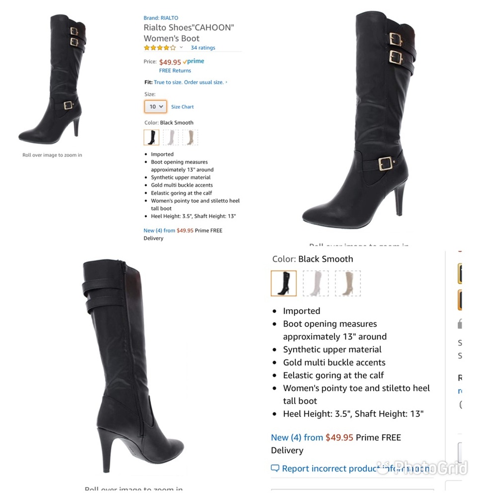 Rialto Cahoon black heeled Boots NEW size 7.5